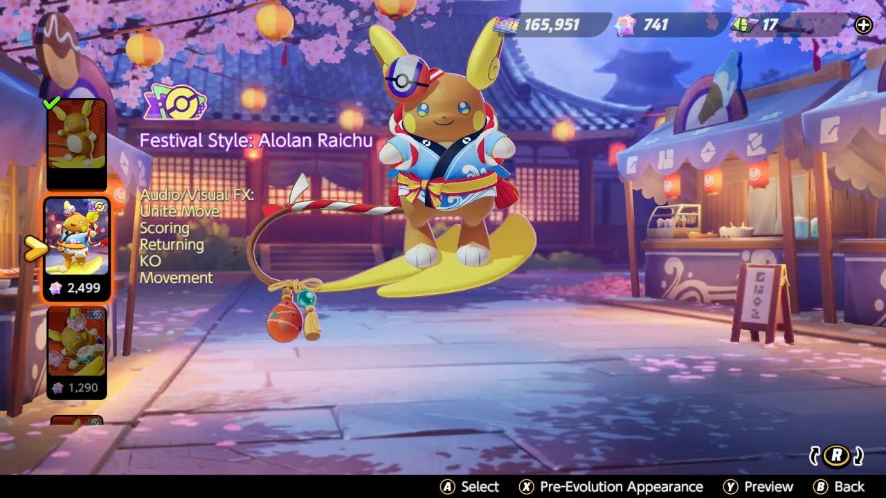 Raichu de Alola estrena Holoatuendo Festival en UNITE - Detalle 1