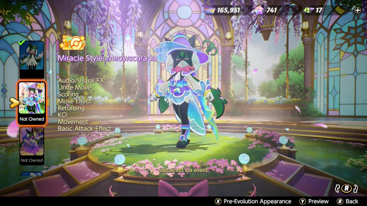 Meowscarada estrena nuevo holoatuendo en Pok&eacute;mon UNITE - Detalle 1