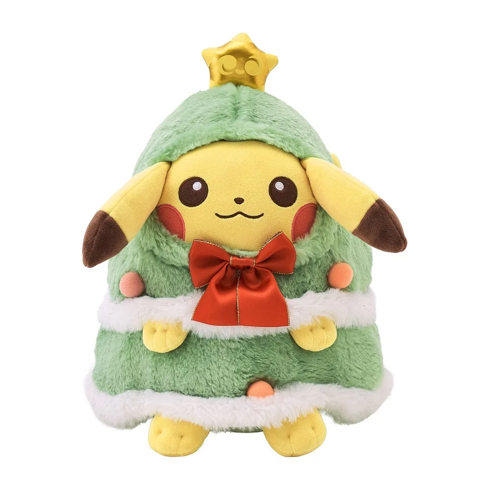 Peluche de Pikachu disfrazado de &aacute;rbol de Navidad del Pok&eacute;mon Center