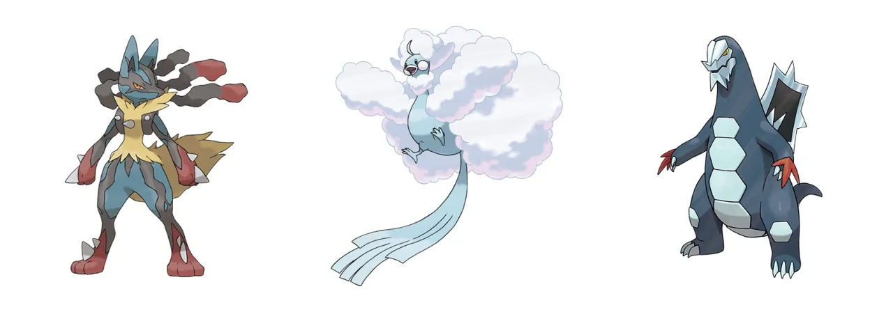 Mega-Lucario, Mega-Altaria y Baxcalibur, base de los mazos recomendados para el evento Emblema B4b de JCC Pokemon Pocket
