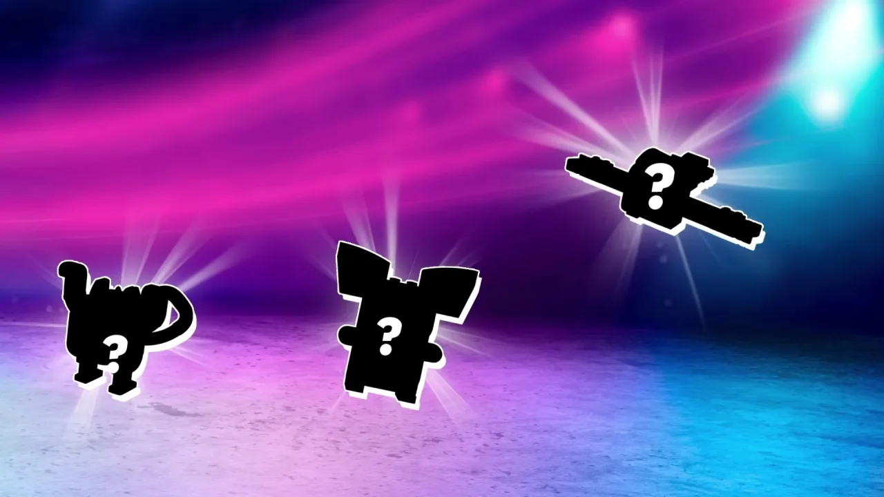LEGO Pokémon confirma nuevos sets para 2027 y deja 5 pistas - Imagen 2 Segundo plano del teaser de LEGO Pokemon con tres siluetas sin identificar, una de ellas volando