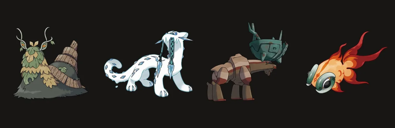 Los cuatro Pokemon Funestos: Wo-Chien, Chien-Pao, Ting-Lu y Chi-Yu