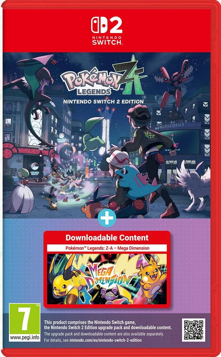 Caja europea de Leyendas Pokemon Z-A Nintendo Switch 2 Edition con el DLC Mega Dimension