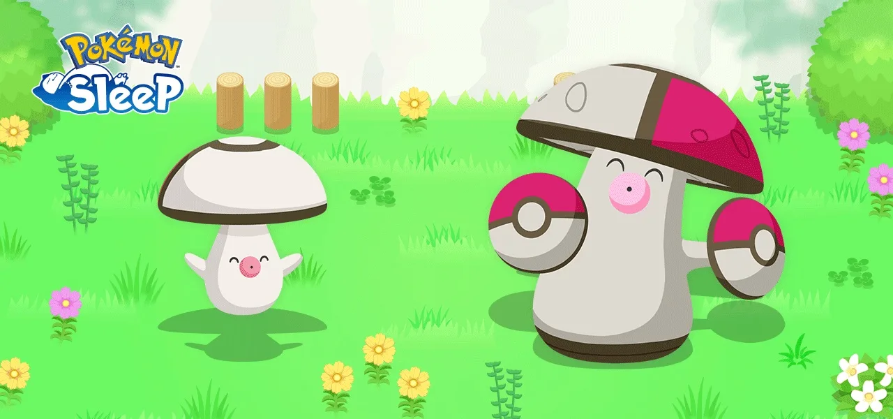 Pokémon Sleep: Foongus, Amoonguss y la Semana cocinillas 3 - Imagen 1 Foongus y Amoonguss en Pokemon Sleep, imagen oficial de su debut