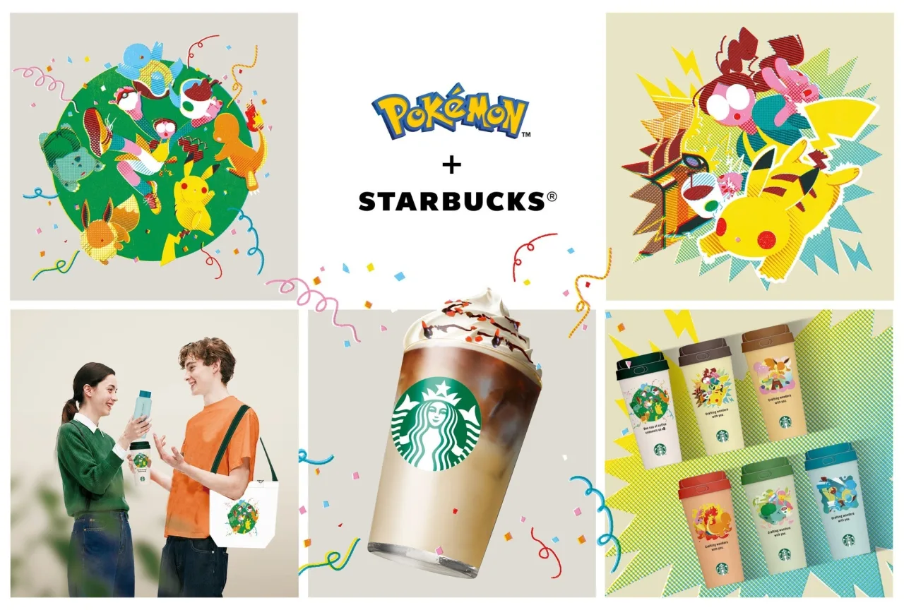 Colaboracion de Pokemon y Starbucks en Japon con el Pikachu Honey Cream Latte, ilustraciones y vasos