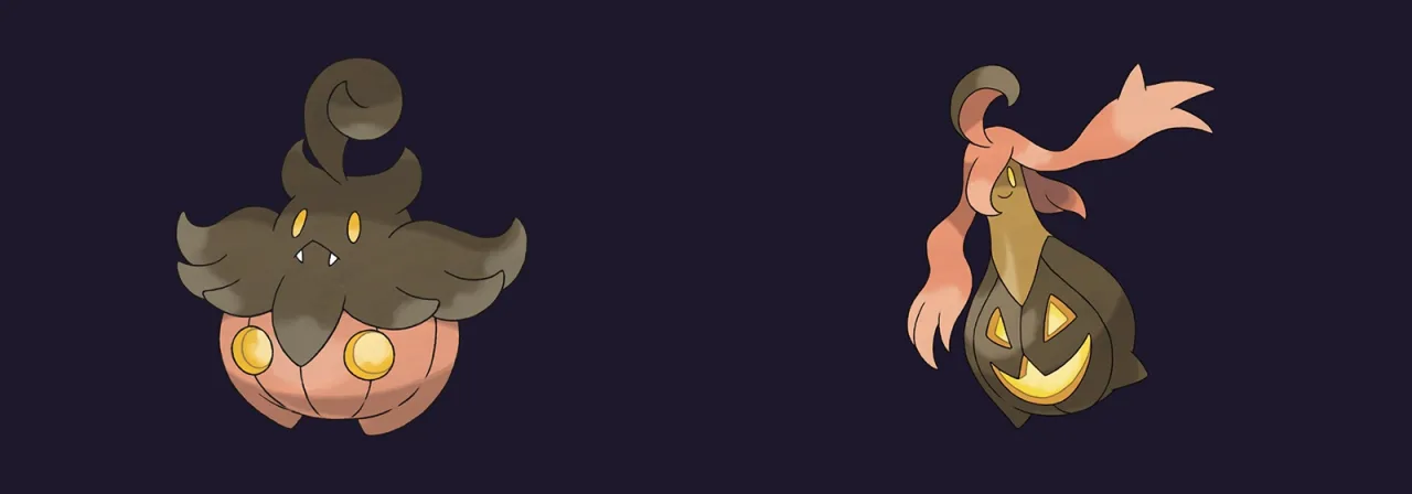 Pumpkaboo y Gourgeist, los Pokemon del evento de Halloween de Pokemon Pokopia