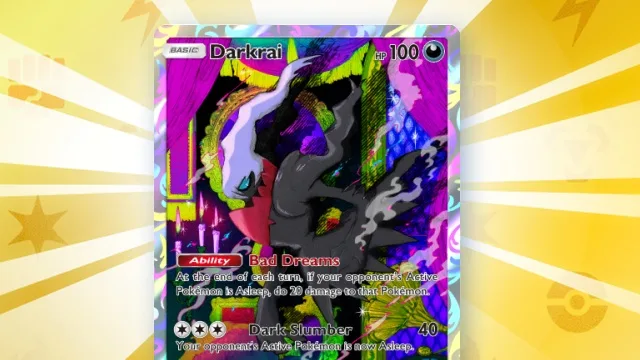 Sobre Deluxe Mega ya en Pocket: sus 429 cartas y secretas - Imagen 1 Carta promocional de Darkrai de JCC Pokemon Pocket para suscriptores del Pase Premium