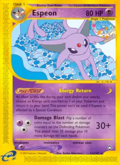 Carta Espeon (Aquapolis)