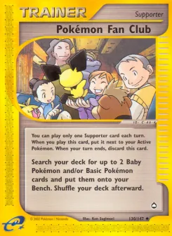 Carta Pokémon Fan Club (Aquapolis)