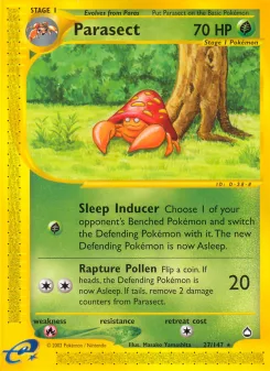 Carta Parasect (Aquapolis)