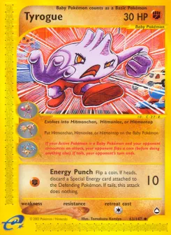 Carta Tyrogue (Aquapolis)