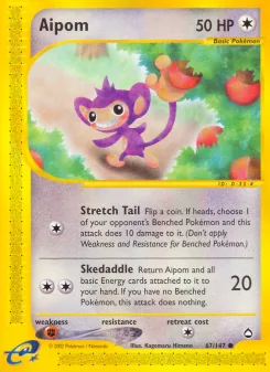 Carta Aipom (Aquapolis)
