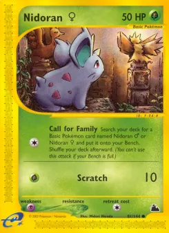 Carta Nidoran ♀ (Skyridge)
