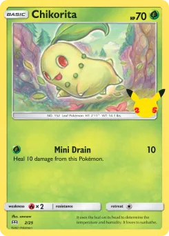 Carta Chikorita (Colección de McDonald's 2021)