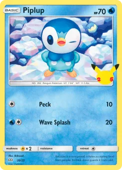 Carta Piplup (Colección de McDonald's 2021)