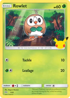 Carta Rowlet (Colección de McDonald's 2021)