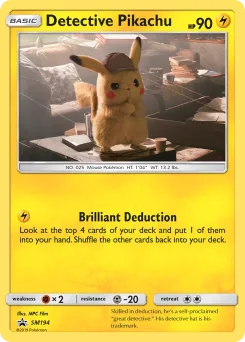 Carta Detective Pikachu (SL Cartas de promoción)