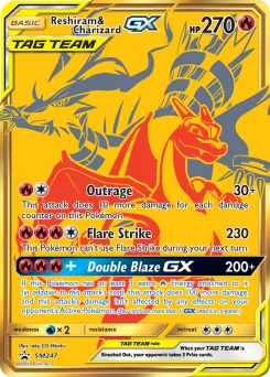 Carta Reshiram y Charizard GX (SL Cartas de promoción)