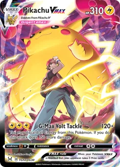 Carta Pikachu VMAX (Origen Perdido Galería de Entrenador)