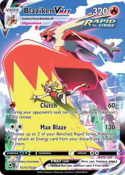 Carta Blaziken VMAX (Tempestad Plateada Galería de Entrenador)
