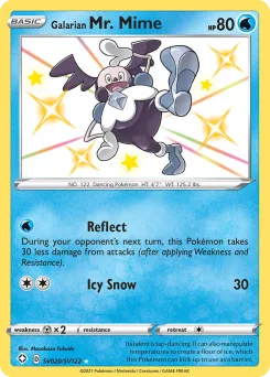 Carta Mr. Mime de Galar (Destinos Brillantes Tesoro Brillante)