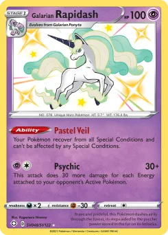 Carta Rapidash de Galar (Destinos Brillantes Tesoro Brillante)