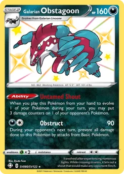 Carta Obstagoon de Galar (Destinos Brillantes Tesoro Brillante)