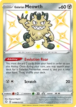 Carta Meowth de Galar (Destinos Brillantes Tesoro Brillante)