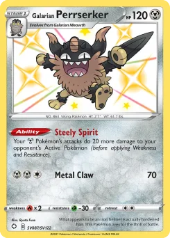 Carta Perrserker de Galar (Destinos Brillantes Tesoro Brillante)