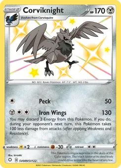 Carta Corviknight (Destinos Brillantes Tesoro Brillante)
