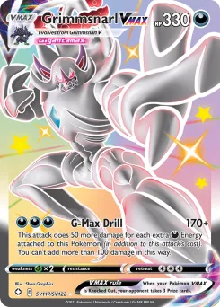 Carta Grimmsnarl VMAX (Destinos Brillantes Tesoro Brillante)
