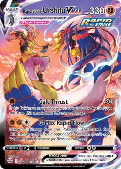 Carta Urshifu Golpe Fluido VMAX (Astros Brillantes Galería de Entrenador)