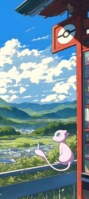 Mew en la Parada de Autobús