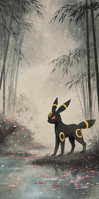 Umbreon en el Bosque de Bambú