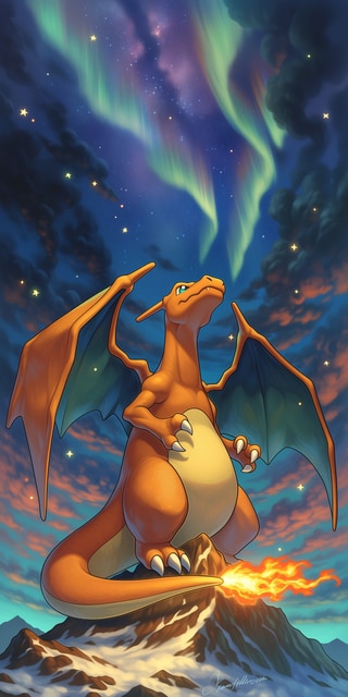 Charizard y la Aurora Boreal