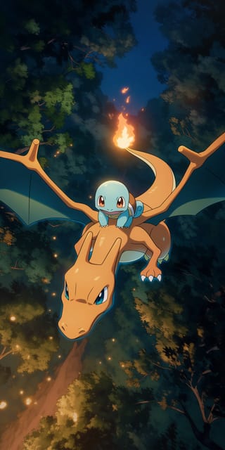 Charizard y Squirtle: Vuelo Nocturno