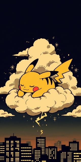 Pikachu Dormido en la Nube