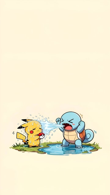 Pikachu y Squirtle: Pistola de Agua